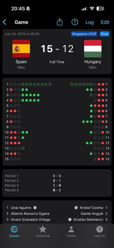 Live Play-by-Play Scoring interface